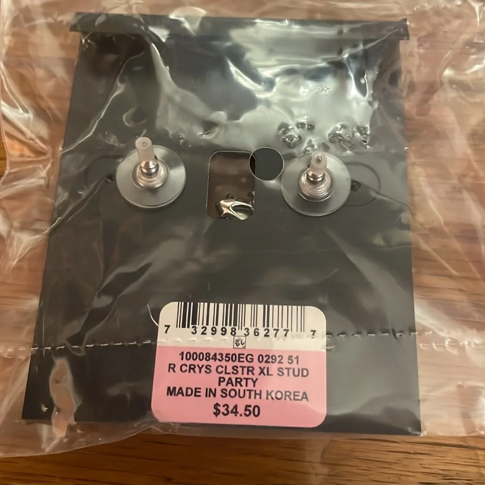 NWT I.N.C. Crystal Stud XL Earrings - Picture 5 of 5